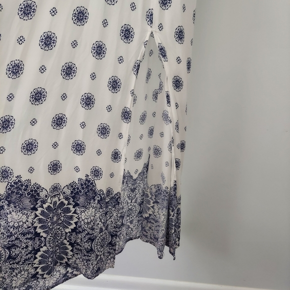 South of France Blue and Ivory Print Maxi Dress - Picture 9 of 16